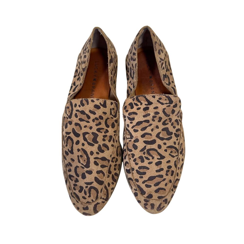 Lucky Brand Loafters Women's 7 Brogan Leopard Leather Upper